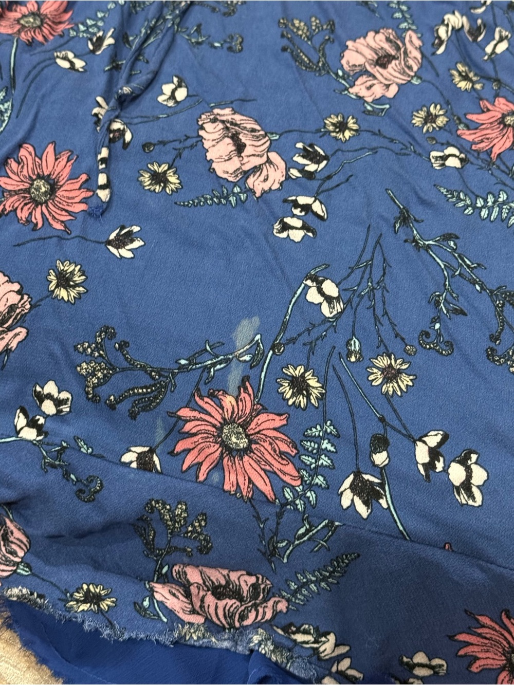 Women's 'En Creme' Blue Floral Sleeveless Dress - Size Large - Picture 6 of 6